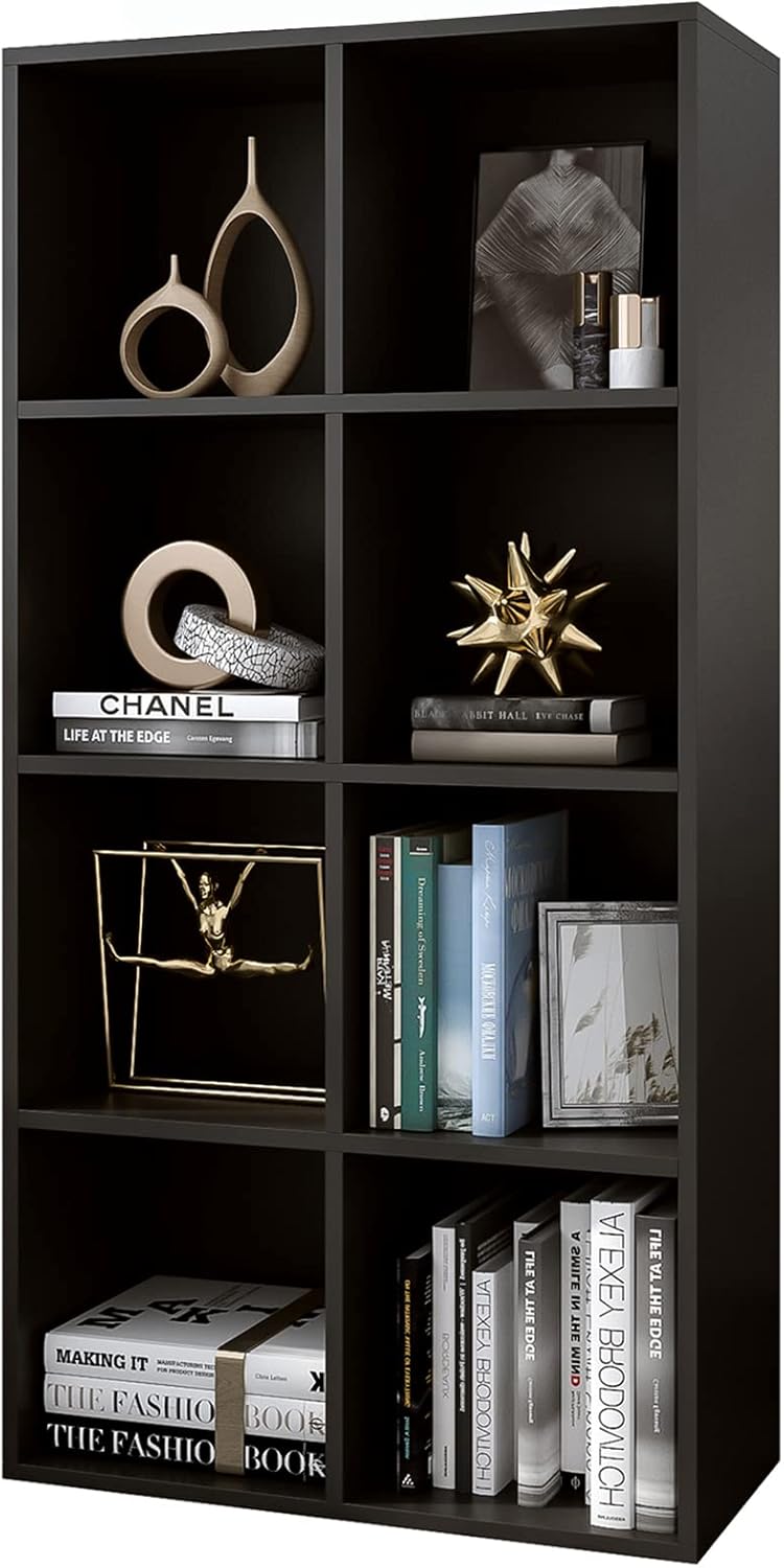 6-Cube Storage Shelf Bookcase - Wooden 3-Tier Floor Standing Open Bookshelf for Home and Office, Display Cabinet, Warm White