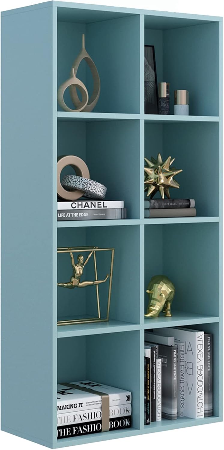 6-Cube Storage Shelf Bookcase - Wooden 3-Tier Floor Standing Open Bookshelf for Home and Office, Display Cabinet, Warm White