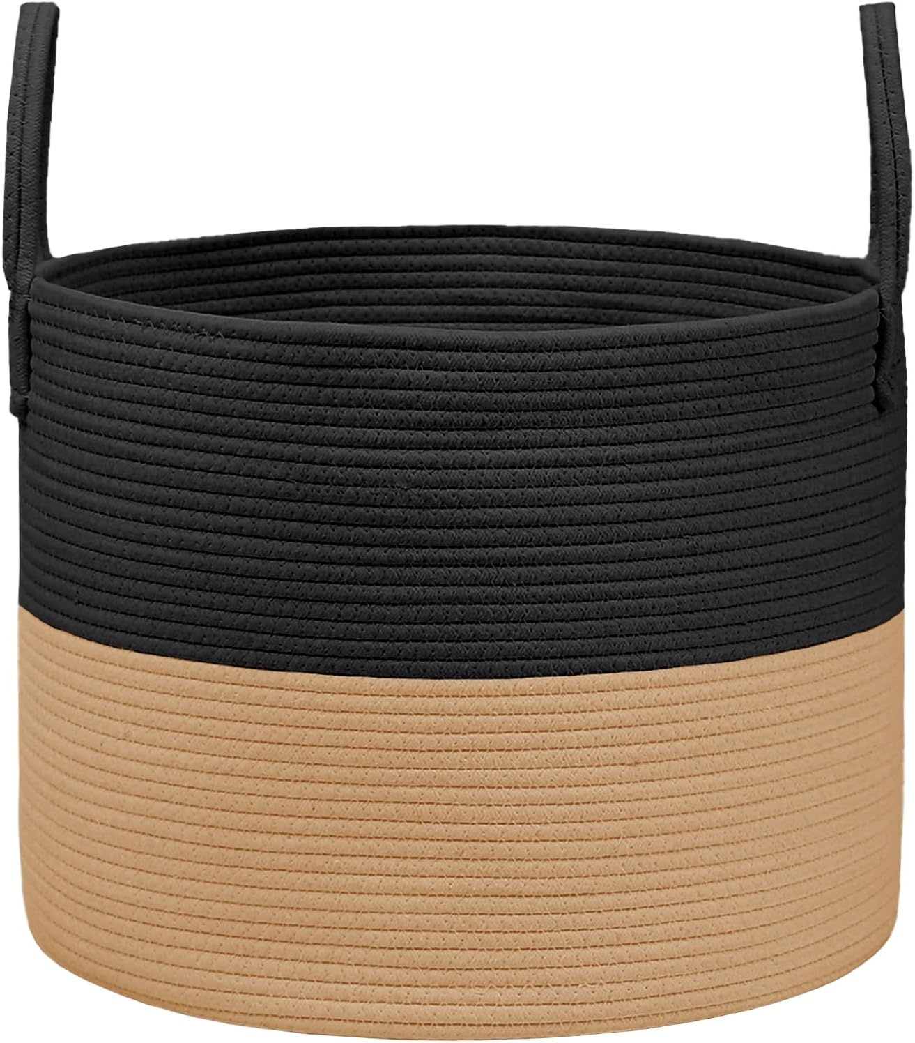 65L Extra Large Blanket Basket for Living Room - Woven Cotton Rope Laundry Hamper with Reinforced Handles - Storage Bin for Pillows, Comforters & Toys - Machine Washable,Oatmeal