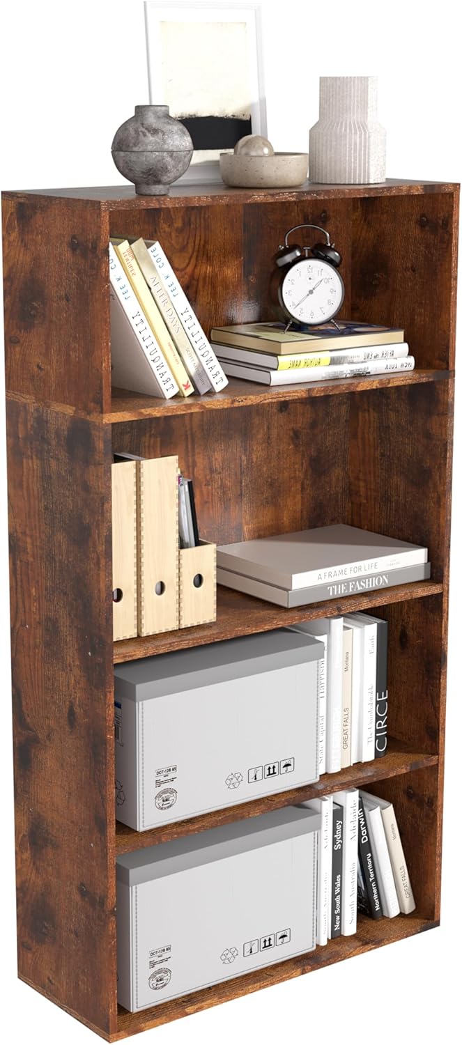 5 Tier Book Shelf,Wooden 5 Cube Storage Organizer, 54 Inch Versatile Cubes Shelf and Cubby Unit for Any Space (White, 5 Cube-W(23.6inch)